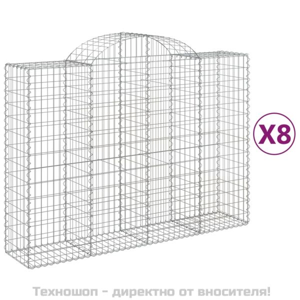 Габионни кошници арка 8 бр 200x50x140/160 см поцинковано желязо