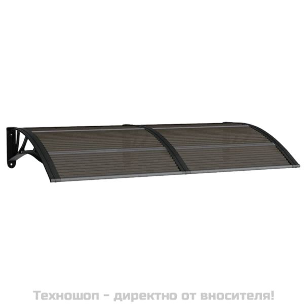 Навес за врата, черно и прозрачно, 150x75 см, поликарбонат