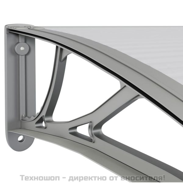Сенник за врата, сив, 350x100 см, поликарбонат