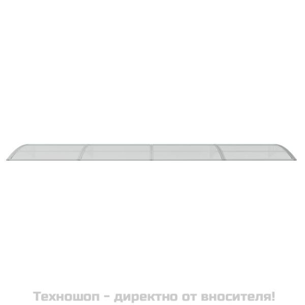 Сенник за врата, сив, 400x100 см, поликарбонат
