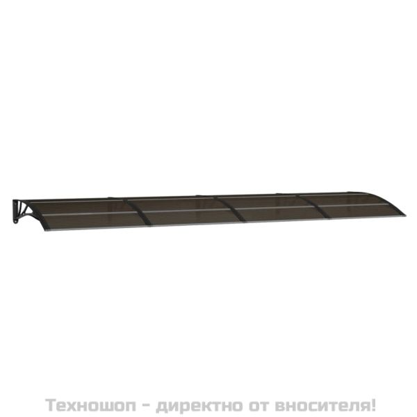 Сенник за врата, черен, 400x100 см, поликарбонат