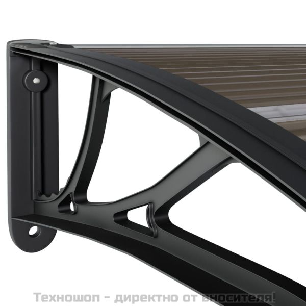 Сенник за врата, черен, 400x100 см, поликарбонат