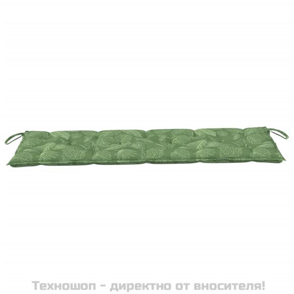 Възглавница за градинска пейка с листа 150x50x7 см оксфорд плат