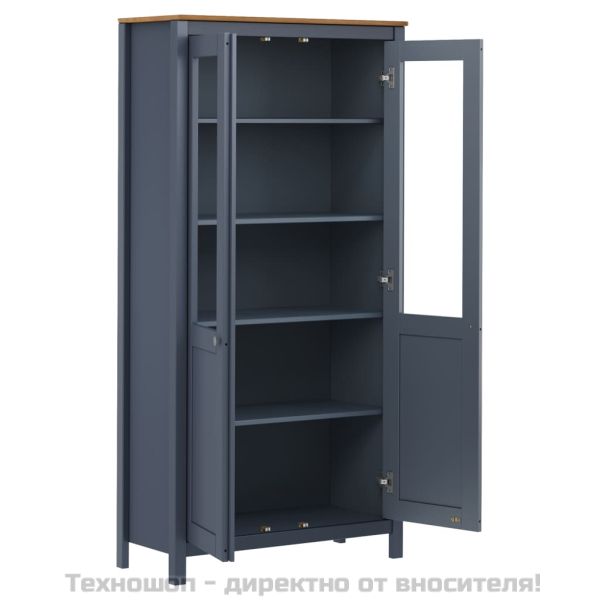 Висок шкаф Hill сив 85x37x170,5 см борово дърво масив