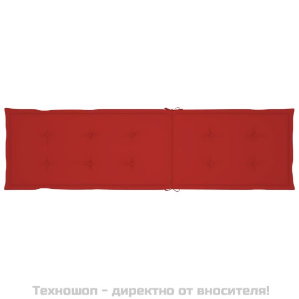 Градински шезлонг, подложка за крака, възглавница, акация масив