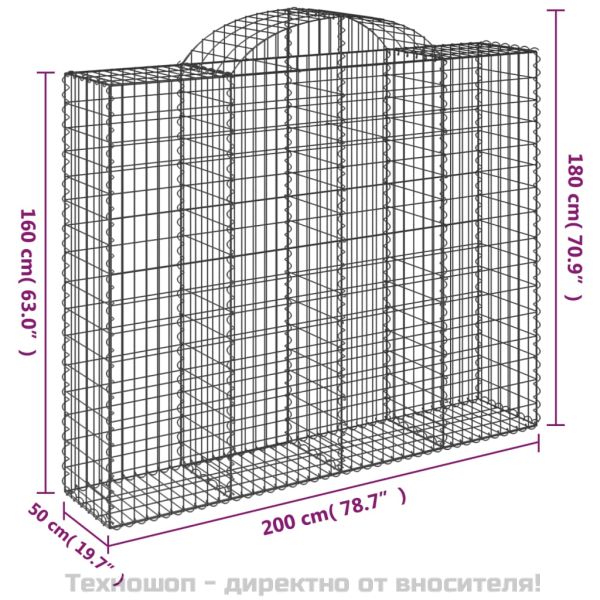 Габионни кошници арка 7 бр 200x50x160/180 см поцинковано желязо