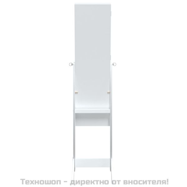 Стоящо огледало, бяло, 34x37x146 см