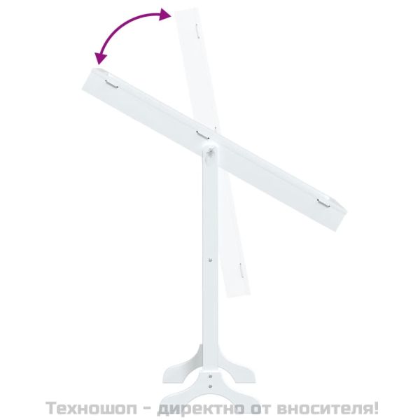 Стоящо огледало, бяло, 34x37x146 см