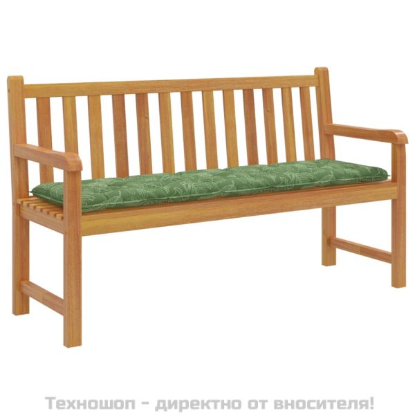 Възглавница за градинска пейка с листа 180x50x7 см оксфорд плат
