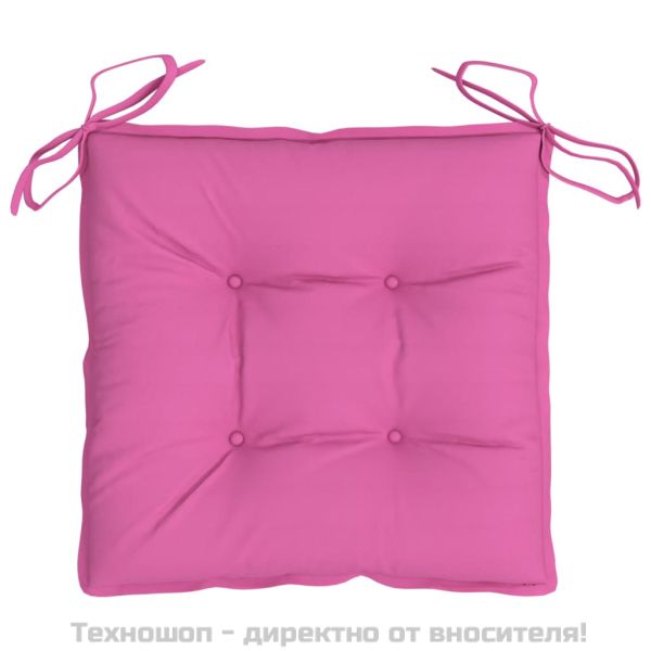 Възглавници за столове 4 бр розови 50x50x7 см Оксфорд плат