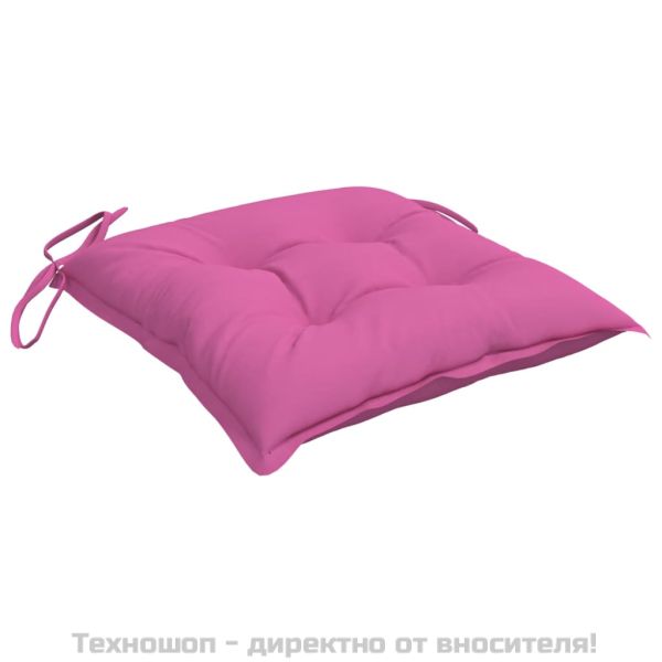Възглавници за столове 4 бр розови 50x50x7 см Оксфорд плат