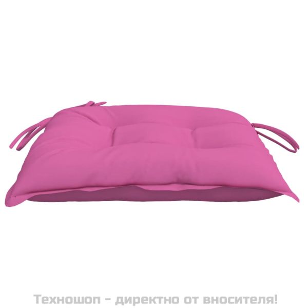Възглавници за столове 4 бр розови 50x50x7 см Оксфорд плат