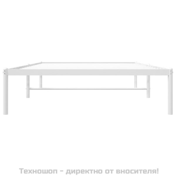 Метална рамка за легло, бяла, 107x203 см