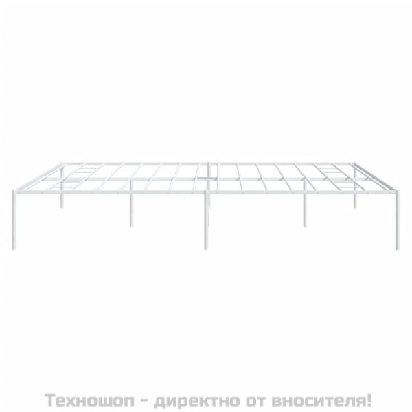 Метална рамка за легло, бяла, 180x200 см