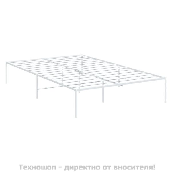 Метална рамка за легло, бяла, 135x190 см