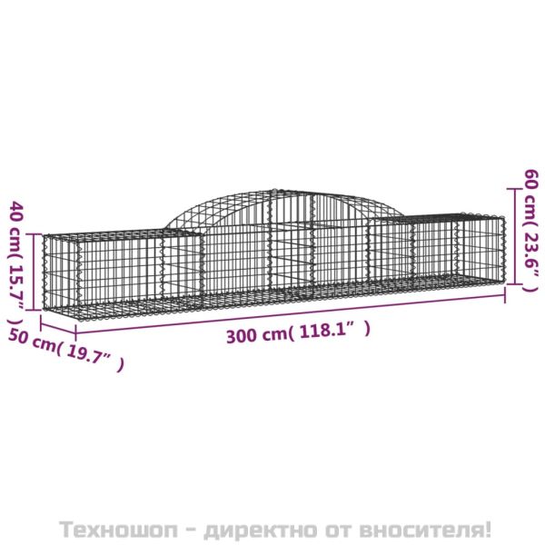 Габионни кошници арка 12 бр 300x50x40/60 см поцинковано желязо