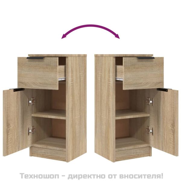 Сайдборд, дъб сонома, 30x30x70 см, инженерно дърво
