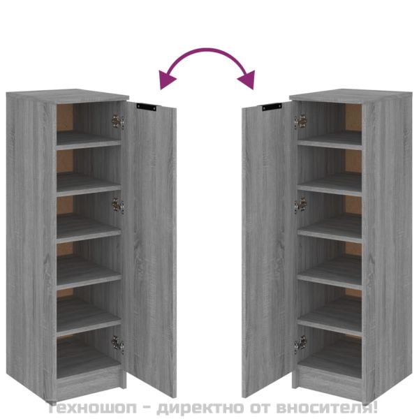 Шкаф за обувки, сив сонома, 30x35x100 см, инженерно дърво