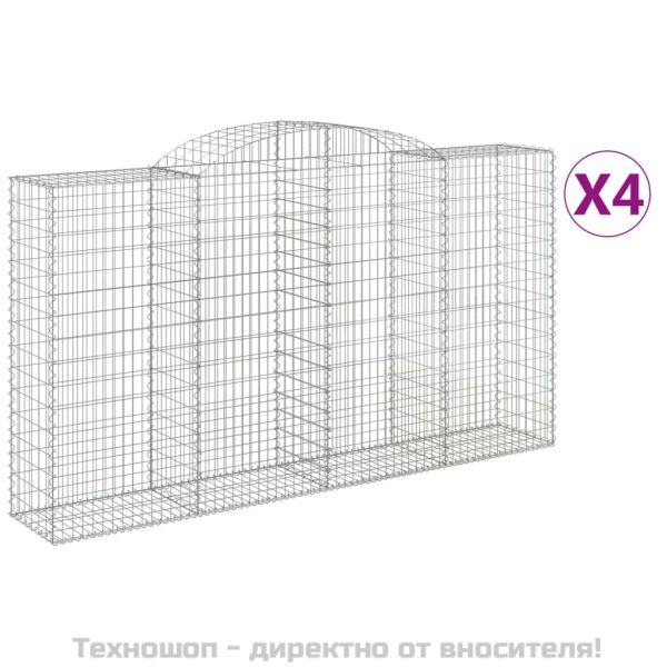 Габионни кошници арка 4 бр 300x50x160/180 см поцинковано желязо
