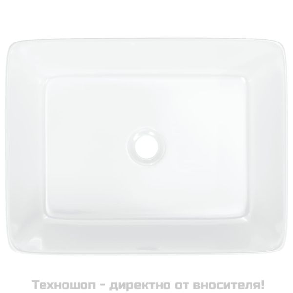 Мивка, бяла, 48x37x13 см, керамична, правоъгълна