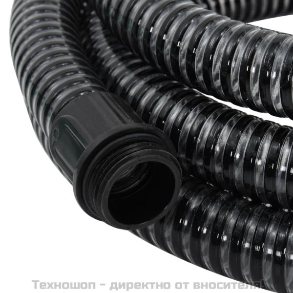 Смукателен маркуч с месингови съединители черен 1,1" 10 м PVC