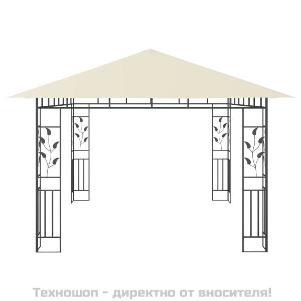 Шатра с комарник и LED стринг, 4x3x2,73 м, 180 г/м², кремава