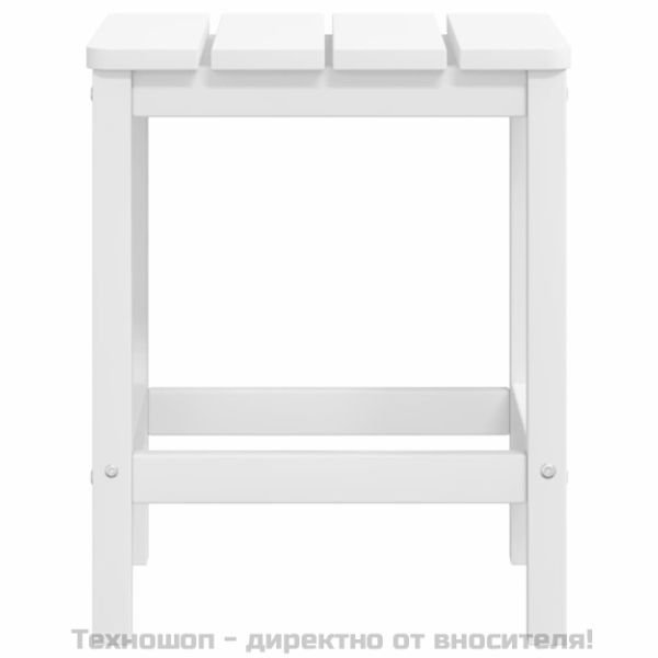 Градински стол "Адирондак" с табуретка и масичка HDPE бял