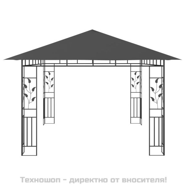 Шатра с мрежа против комари, 4x3x2,73 м, антрацит, 180 г/м²