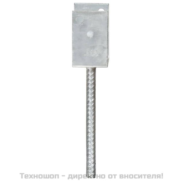 Оградни подпори 6 бр сребристи 8x6x30 см поцинкована стомана