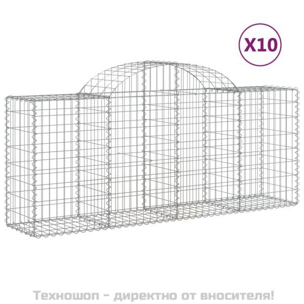 Габионни кошници арка 10 бр 200x50x80/100 см поцинковано желязо