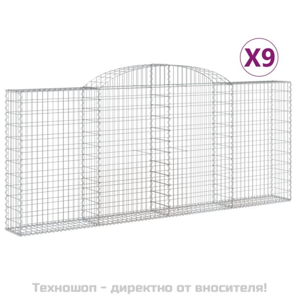 Габионни кошници арка 9 бр 300x30x120/140см поцинковано желязо