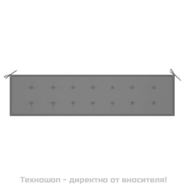 Възглавница за градинска пейка сива 200x50x3 см оксфорд плат
