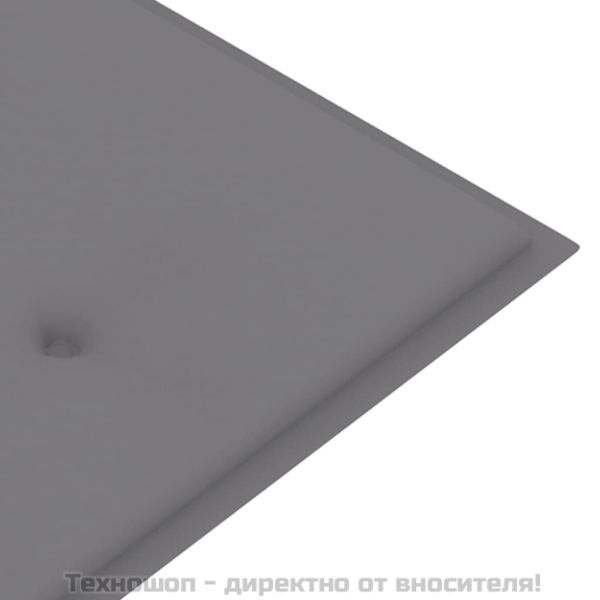 Възглавница за градинска пейка сива 200x50x3 см оксфорд плат