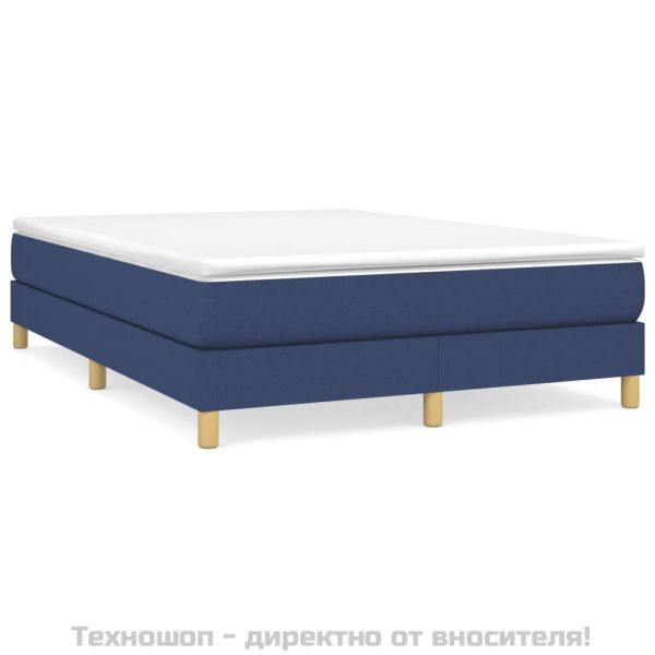 Рамка за легло с пружини, синя, 140x190 см, плат