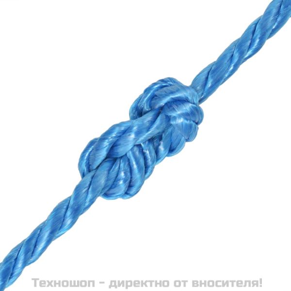 Усукано въже, полипропилен, 8 мм, 500 м, синьо