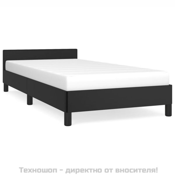 Рамка за легло с табла без матрак, черна, 90x190 см