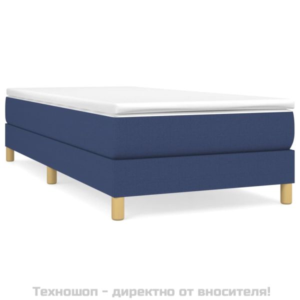 Рамка за легло с пружини, Синьо, 80x200 см, плат