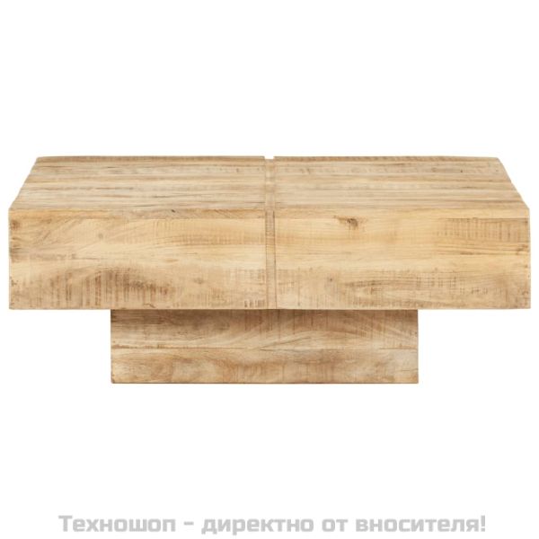 Маса за кафе, 80x80x28 cм, мангово дърво масив