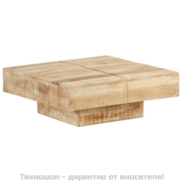 Маса за кафе, 80x80x28 cм, мангово дърво масив