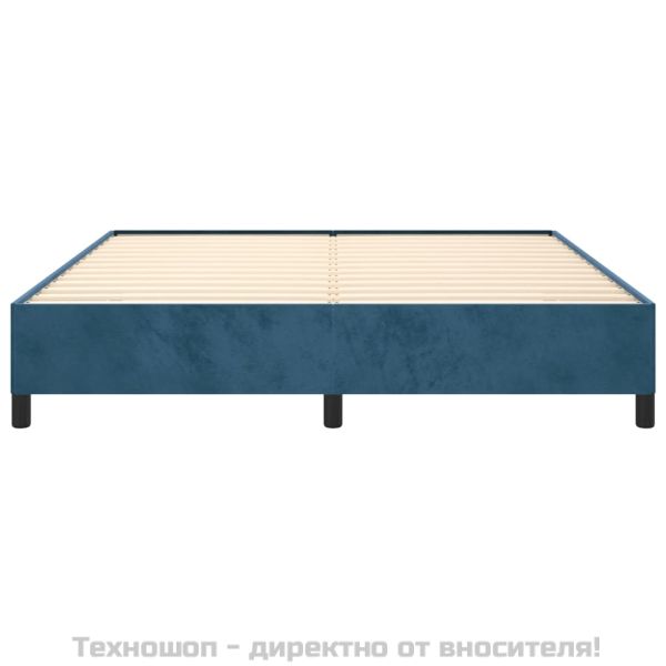 Рамка за легло без матрак, тъмносиня, 180x200 см, кадифе