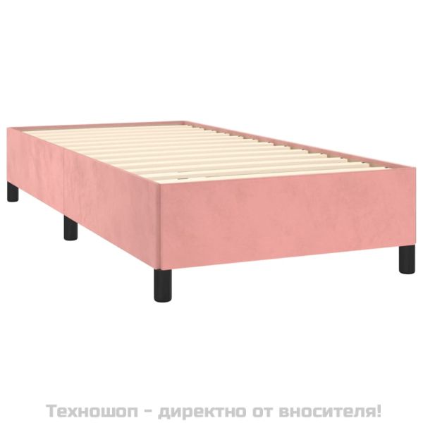 Рамка за легло, розова, 100x200 см, кадифе
