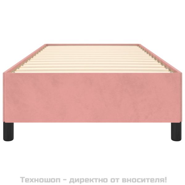 Рамка за легло, розова, 90x200 см, кадифе