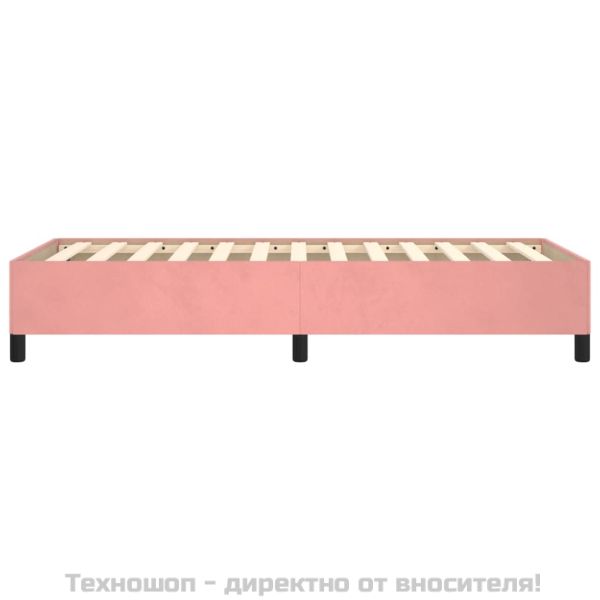 Рамка за легло, розова, 90x200 см, кадифе