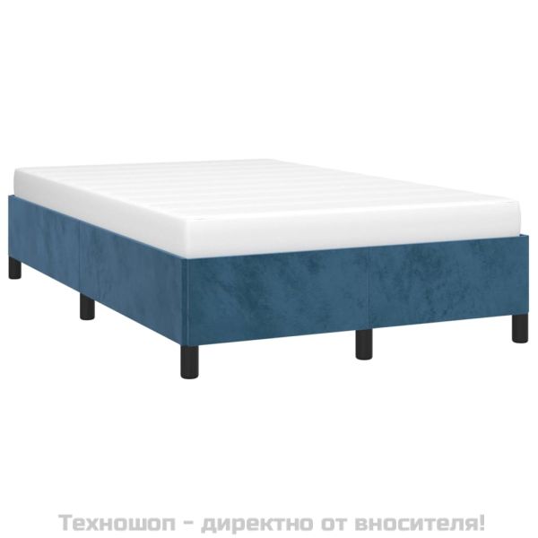 Рамка за легло без матрак, тъмносиня, 120x200 см, кадифе