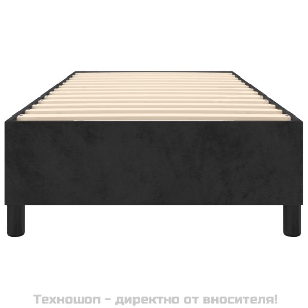 Рамка за легло с пружини, черна, 100x200 см, кадифе