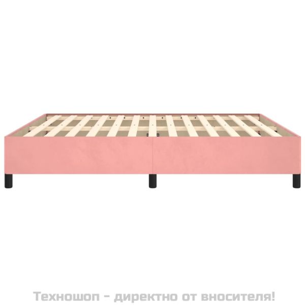 Рамка за легло, розова, 180x200 см, кадифе