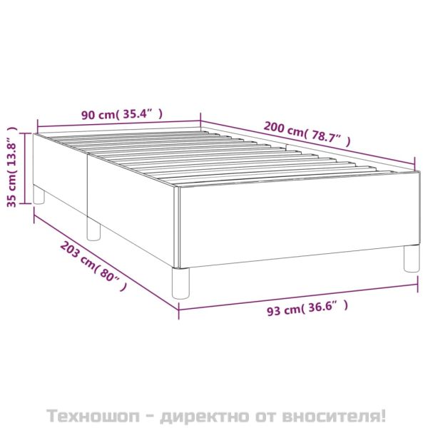 Рамка за легло черна 90x200 см кадифе
