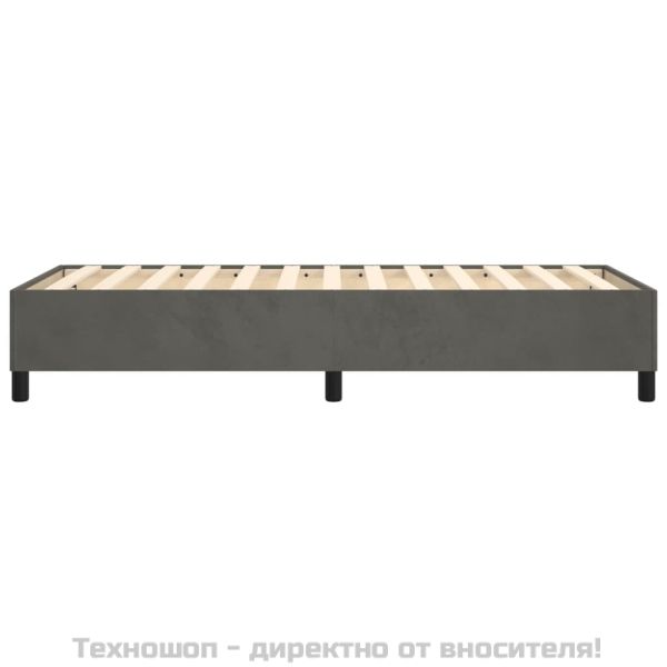 Рамка за легло с пружини, тъмносива, 100x200 см, кадифе