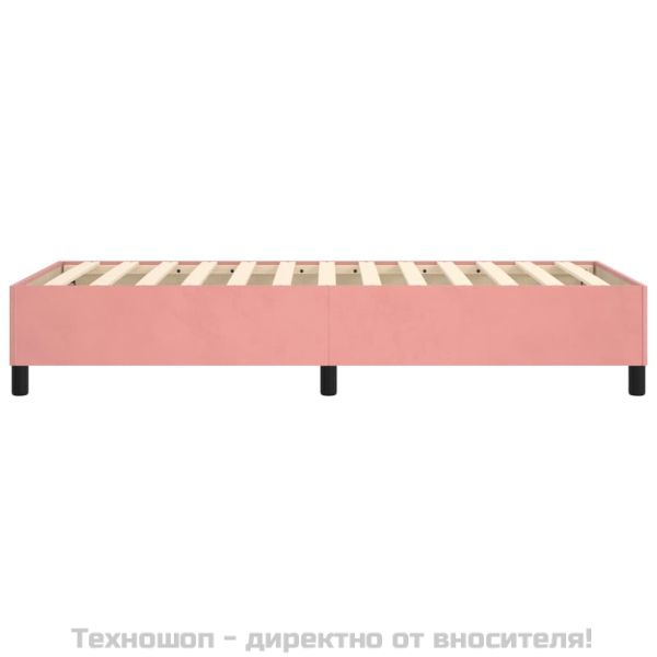 Рамка за легло с пружини, розова, 90x200 см, кадифе