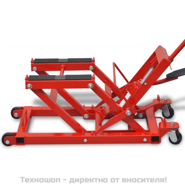 Червен хидравличен крик за мотор/АТВ, 680 кг